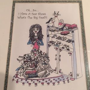 Shoe lovers art in frame
